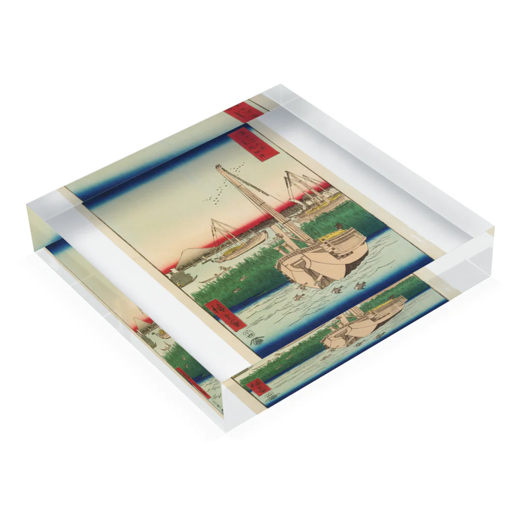 浮世絵屋の広重「冨二三十六景④　東都佃沖」歌川広重の浮世絵 Acrylic Block :placed flat