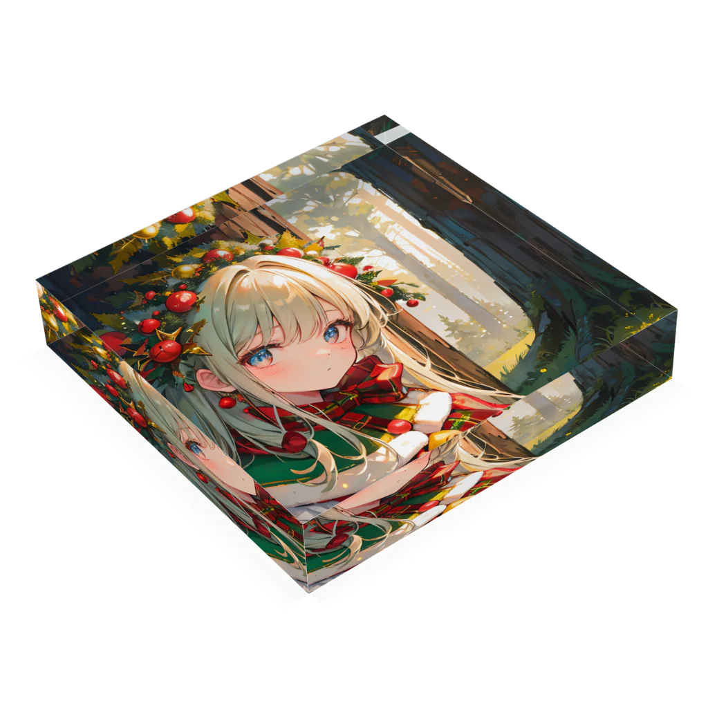 卯月なのかのChristmas Journey　〜家族や友達と分かち合う聖なる夜の旅〜　No.1「準備は着々」 Acrylic Block :placed flat