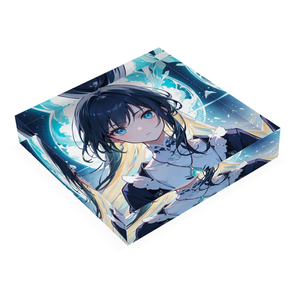 卯月なのかのCrystal Journey　〜美麗で神聖、どこか厳かな結晶の旅〜　No.4「氷壺秋月」 Acrylic Block :placed flat