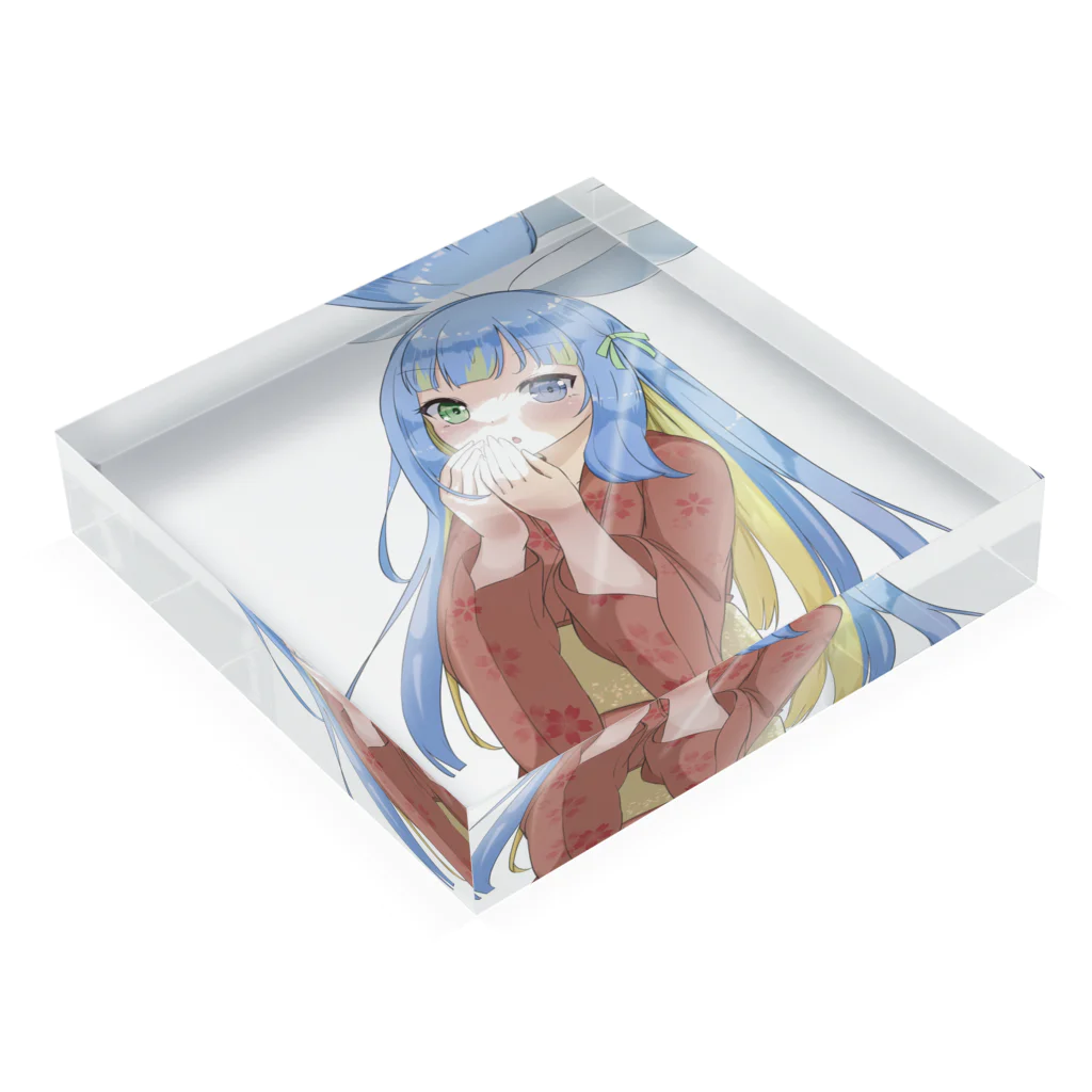 sizukunosoraの着物雫さん 初詣 Acrylic Block :placed flat