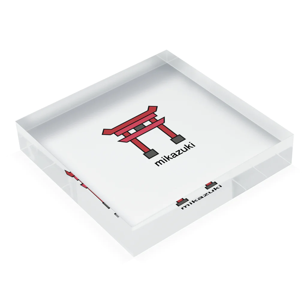 Mikazuki Designのかわいい　鳥居ロゴ　オリジナルグッズ Acrylic Block :placed flat