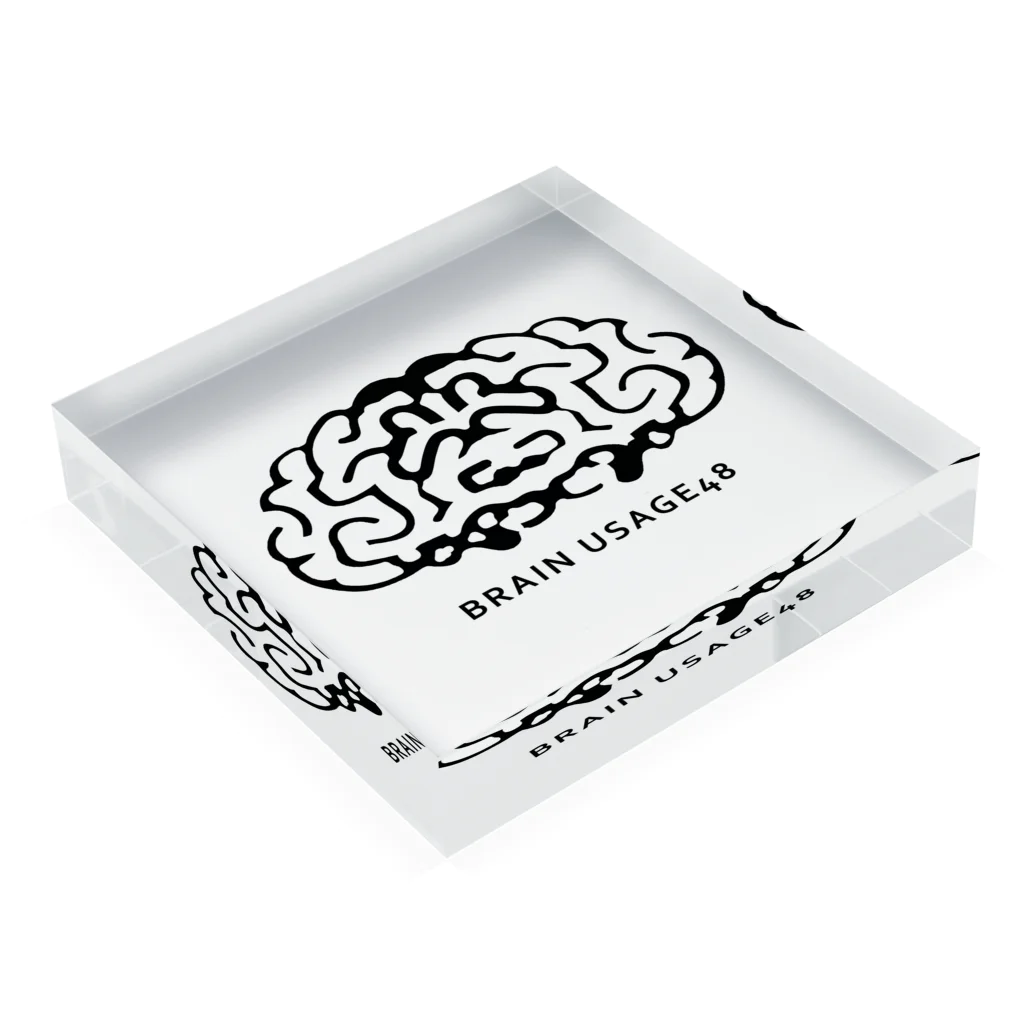 B_store（仮）の脳使用率48％（黒） Acrylic Block :placed flat