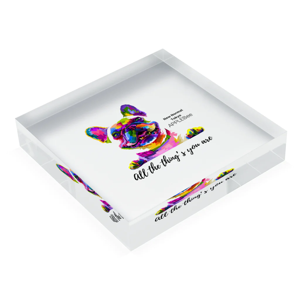 APPLEBeeのわんこデザイン Acrylic Block :placed flat