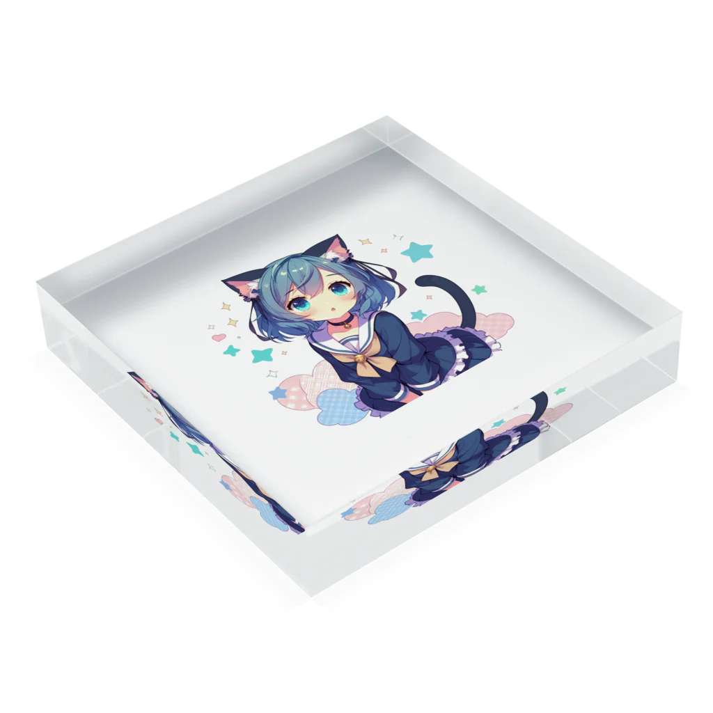 ウォリザ・サティバの猫耳っ娘 Acrylic Block :placed flat