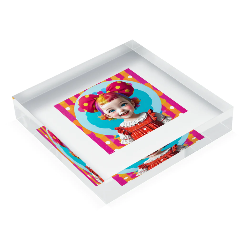 DoLLのポップな少女 Acrylic Block :placed flat