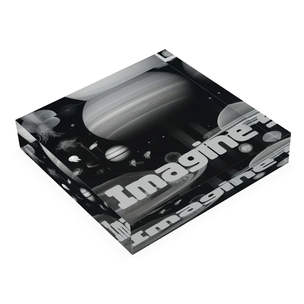 MOONのImagine moonシリーズ Acrylic Block :placed flat