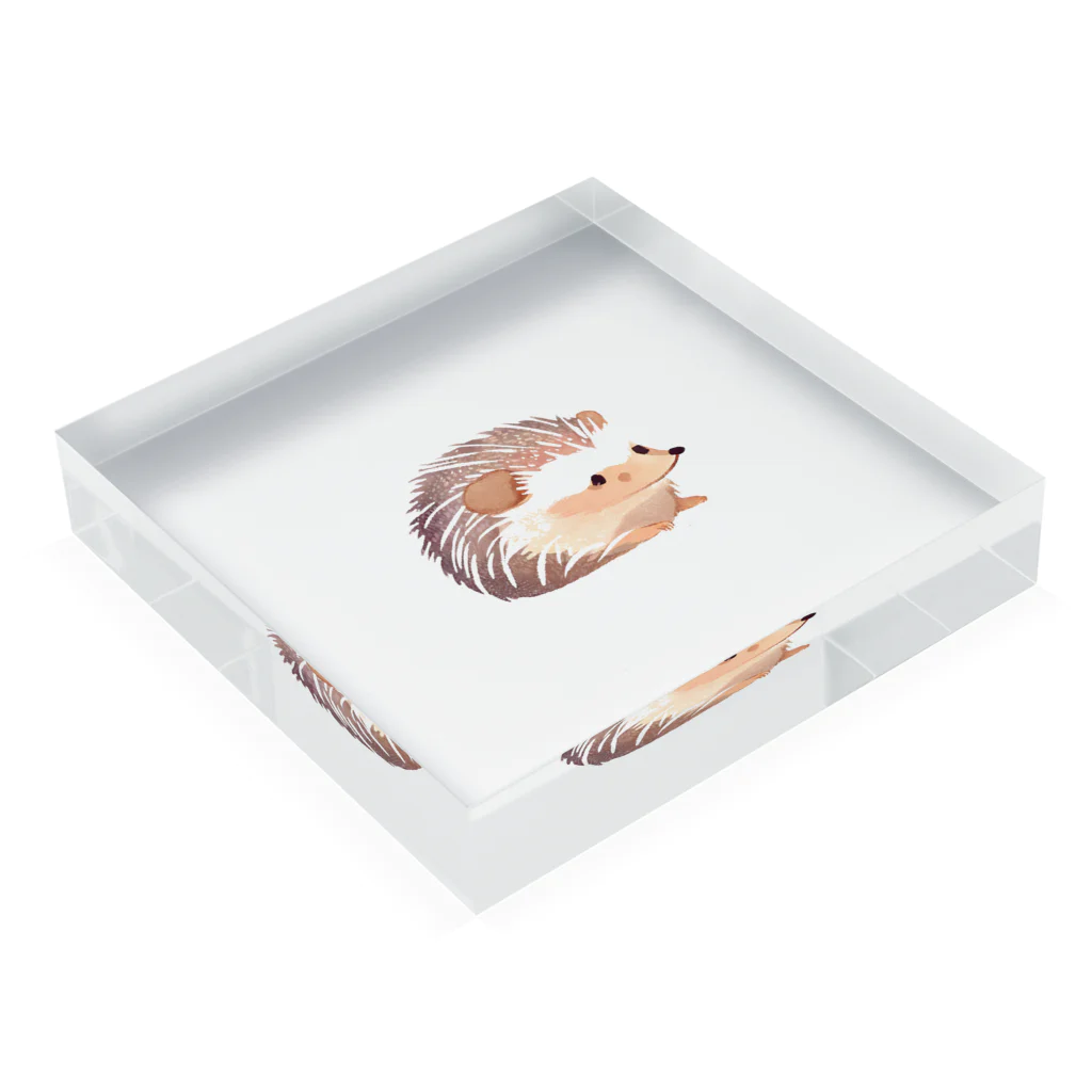 ai美女ショップのちっちゃなﾊﾘﾈｽﾞﾐ🦔ホグオ Acrylic Block :placed flat