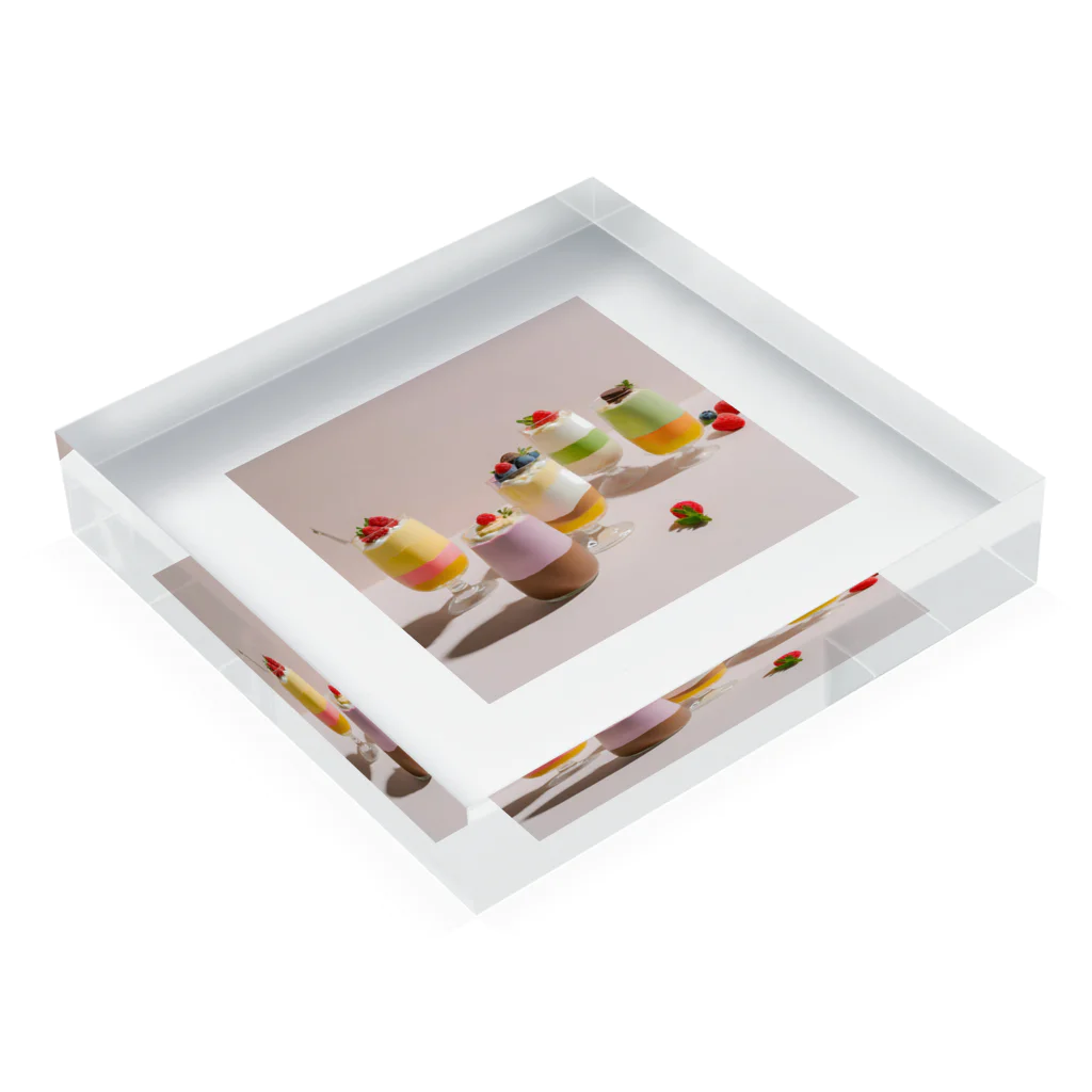 ai美女ショップのカラフルパフェ🍨 Acrylic Block :placed flat