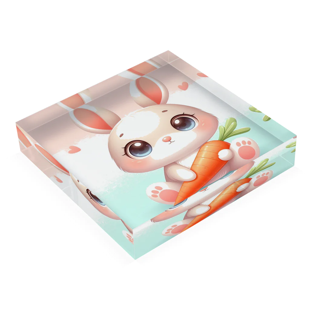 激カワポテぐっずのうるうるうさ子ちゃん🥕 Acrylic Block :placed flat