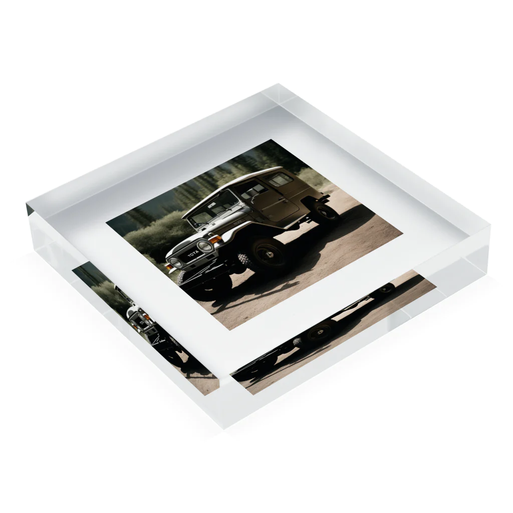 Vintage MotorVehicleのトヨタ・ランドクルーザー Acrylic Block :placed flat