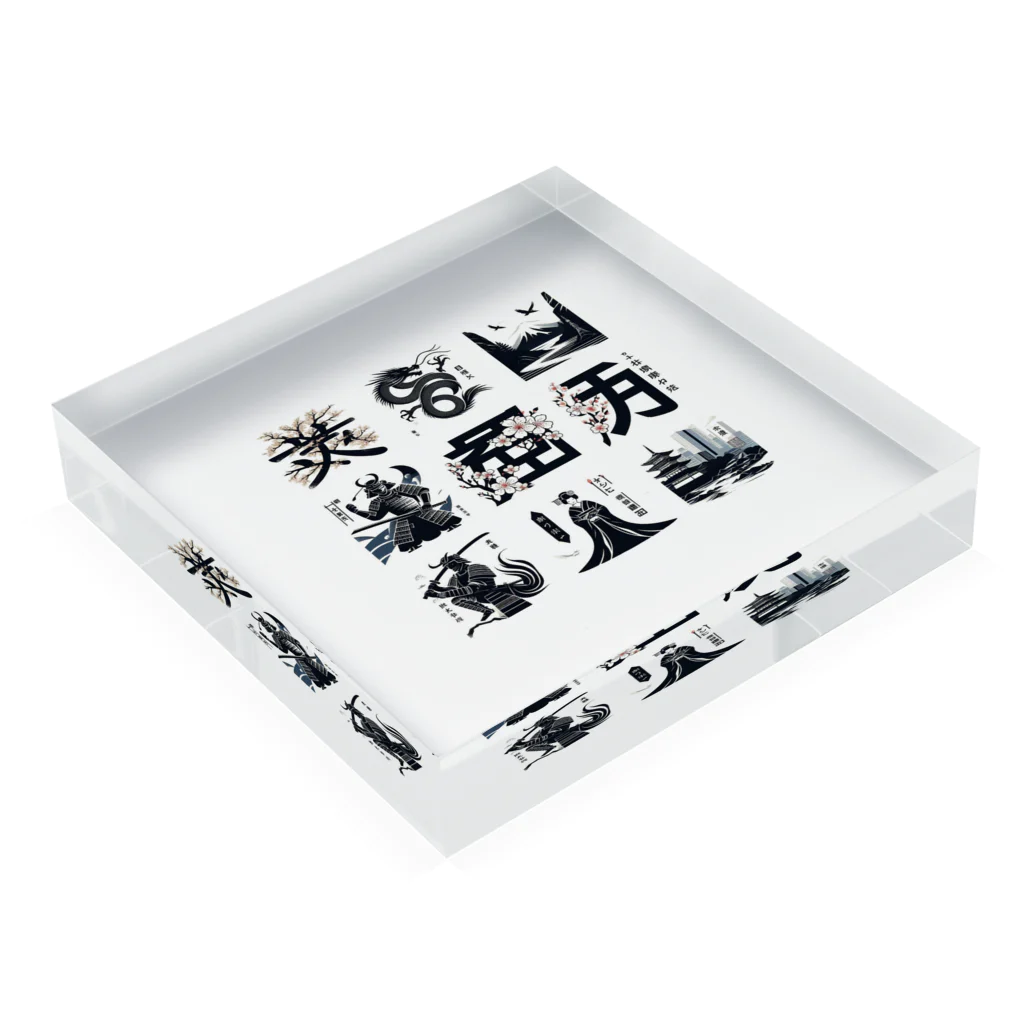 hanaKのKANJI japan Acrylic Block :placed flat