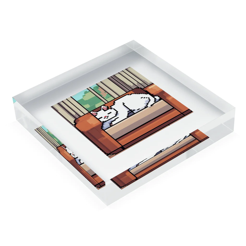 ネコナデール・ニャンコスキーのくつろぐ猫 Acrylic Block :placed flat