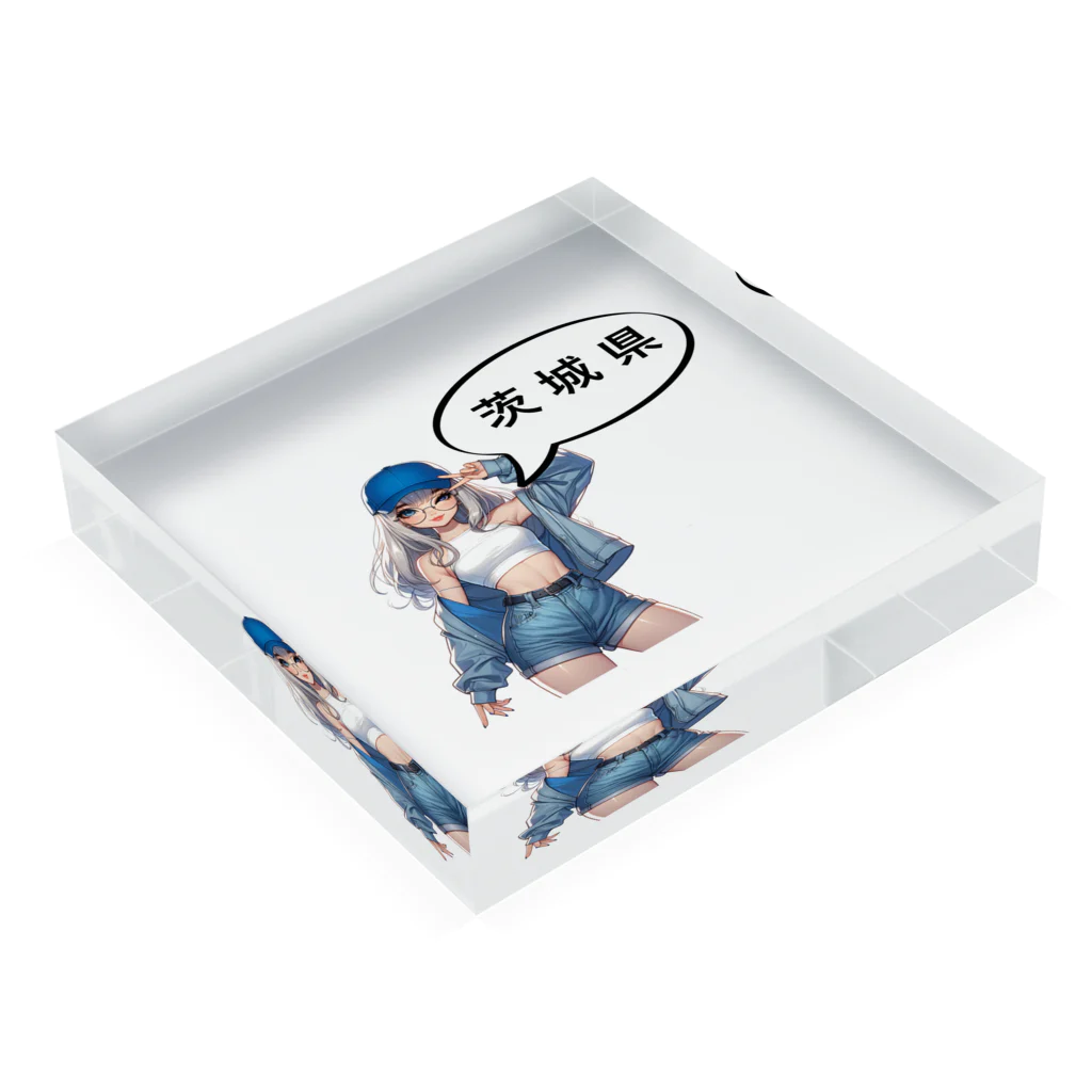 music_japanの茨城ガール（一部両面あり） Acrylic Block :placed flat