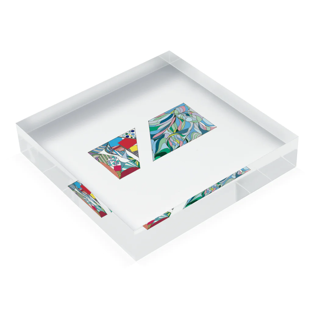 Shimpei Inoueのブルー(長方形) Acrylic Block :placed flat