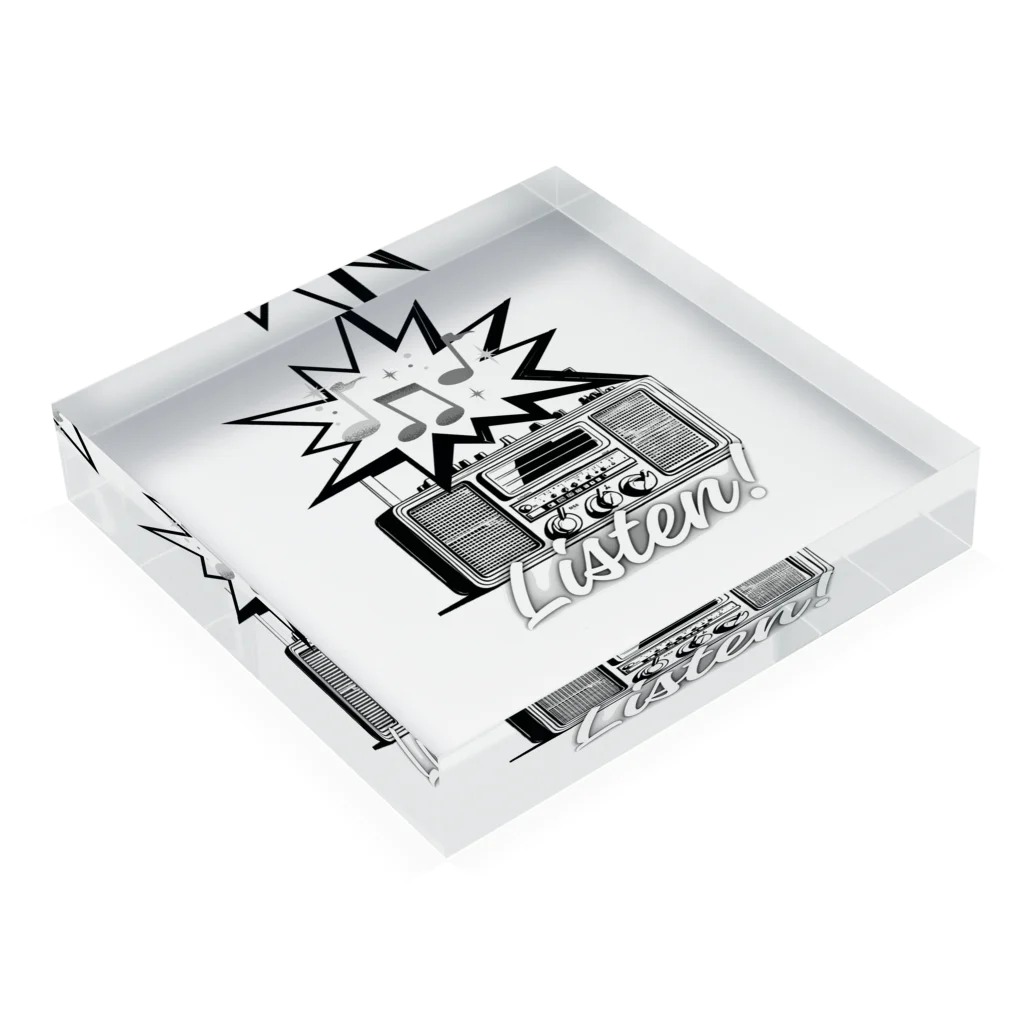 ロック堂のラジオ Acrylic Block :placed flat