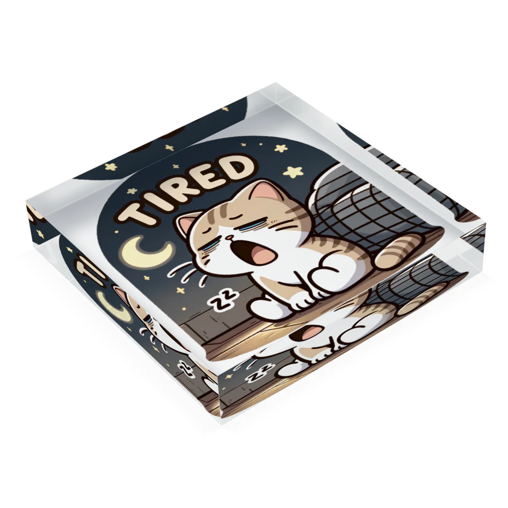 mimikkyu322のTired cat7 Acrylic Block :placed flat