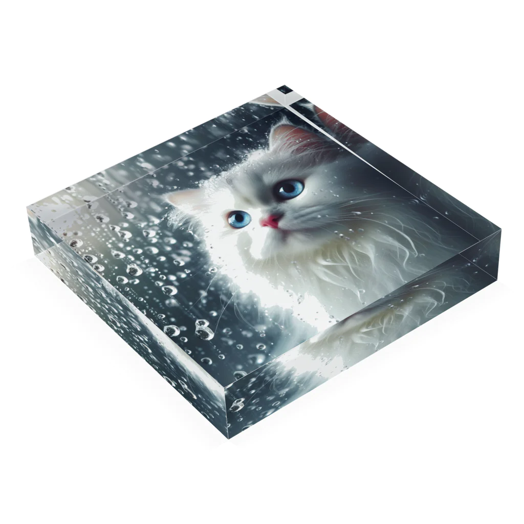 happy_meiの幸せをもたらす猫 Acrylic Block :placed flat