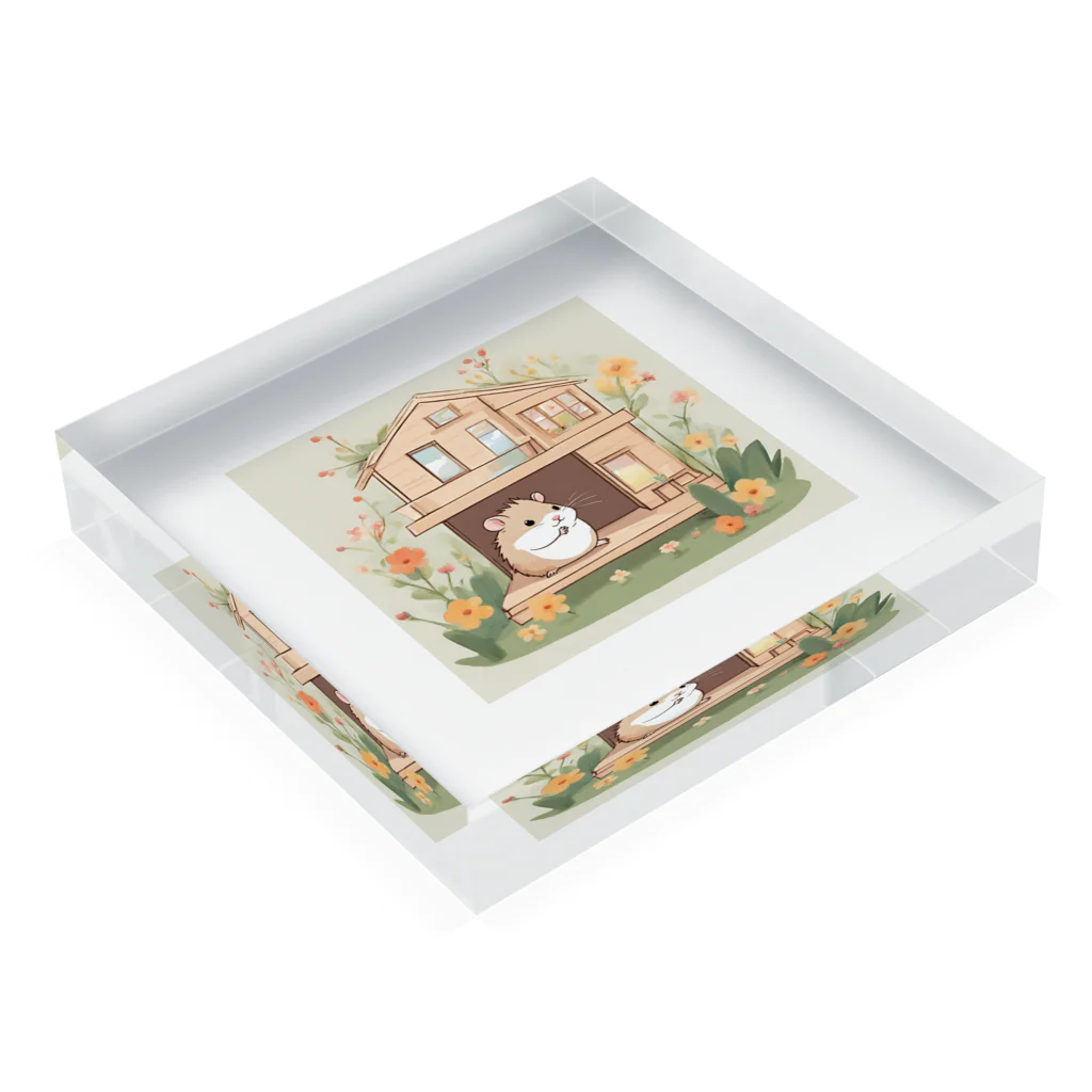 ☆KOKORAY☆のハムりんちゃん Acrylic Block :placed flat