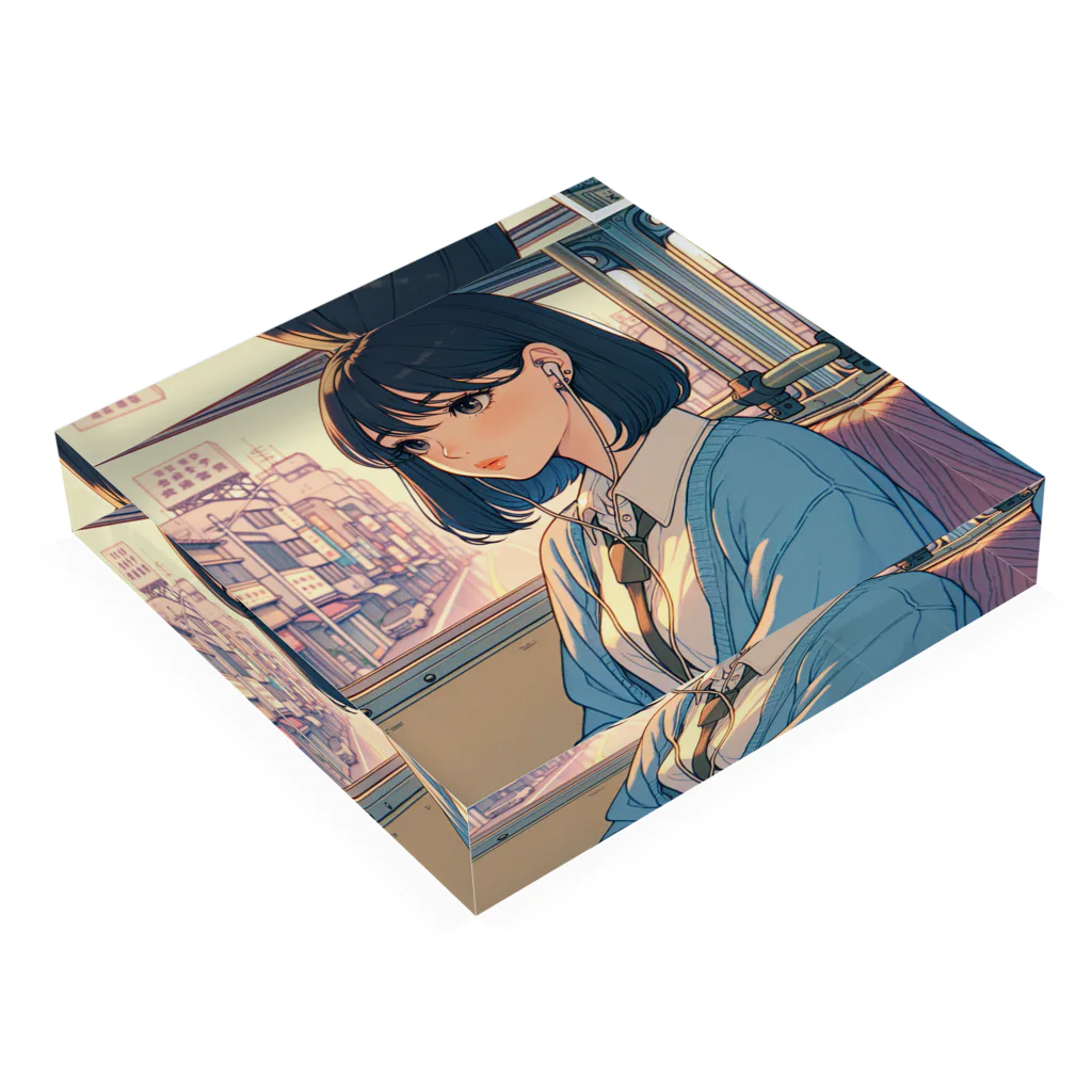 歌を聴く乙女の歌を聴く乙女　-tomoe- Acrylic Block :placed flat