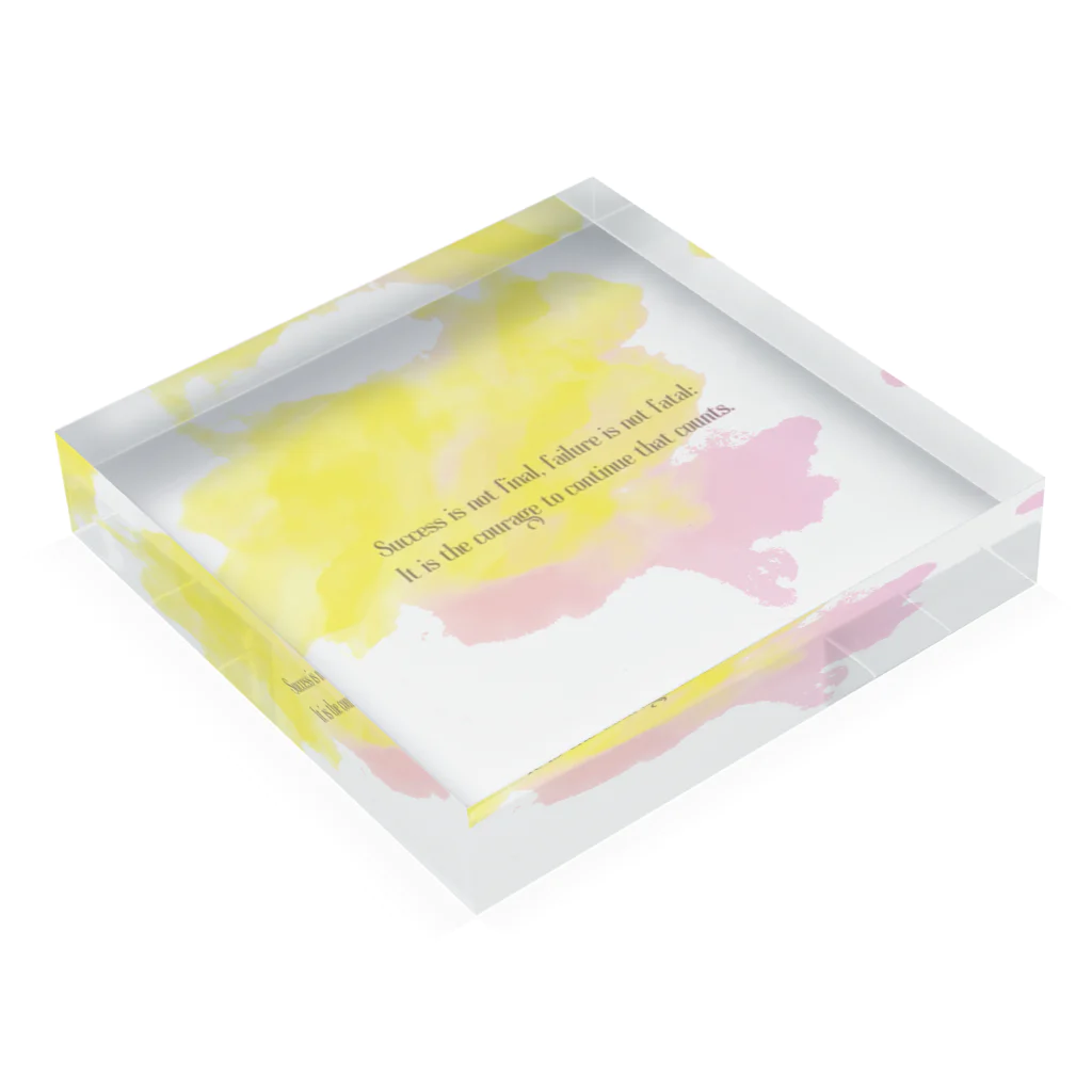 mame SHOPのKUMO☁️×名言　Spring ver. Acrylic Block :placed flat