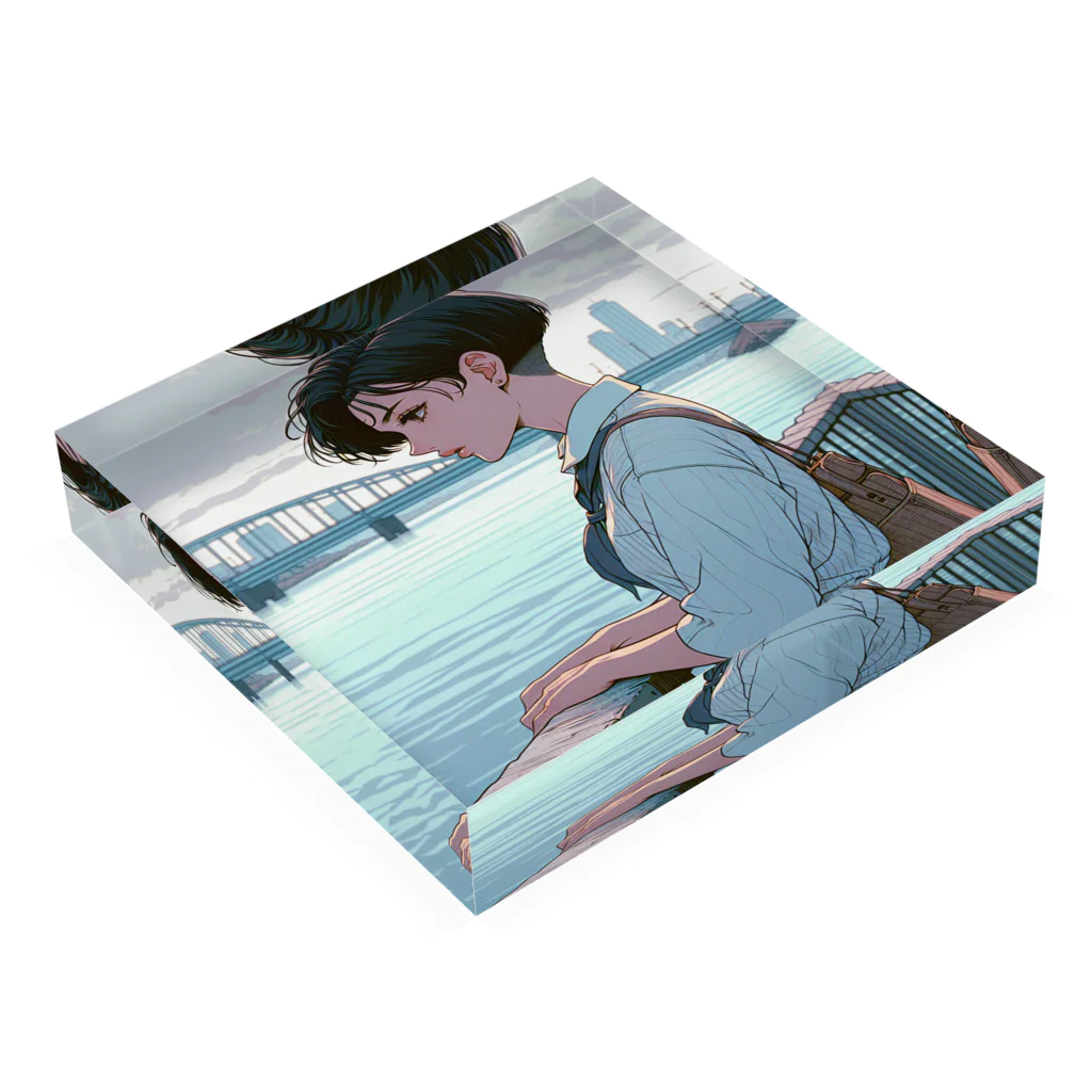 Riona_112の都会女子 Acrylic Block :placed flat