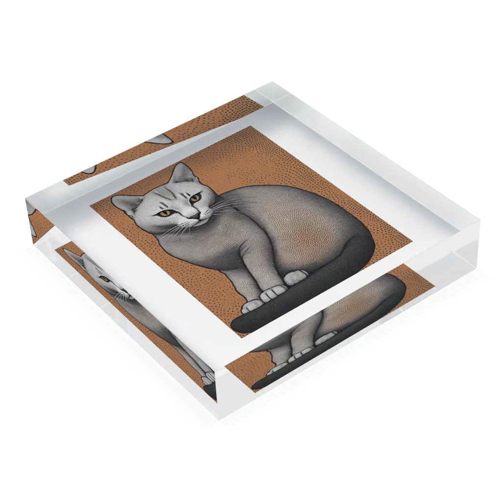 F2 Cat Design Shopのhairless cat 001 Acrylic Block :placed flat