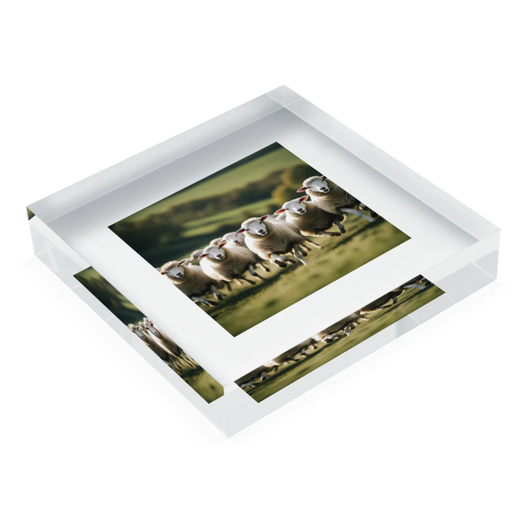 artworks358の羊の援軍 Acrylic Block :placed flat