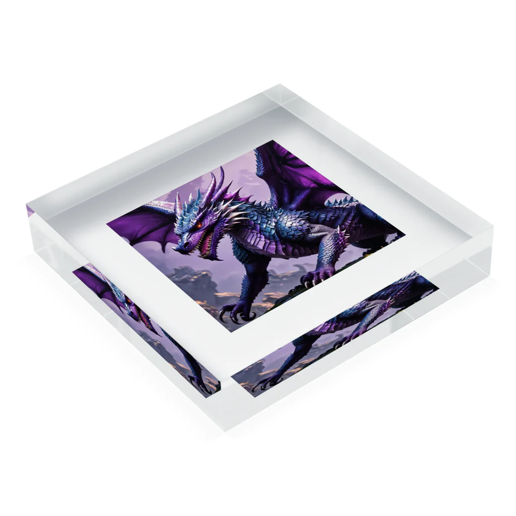 cotaro_worksの勇敢なドラゴン フラットベクトル Acrylic Block :placed flat