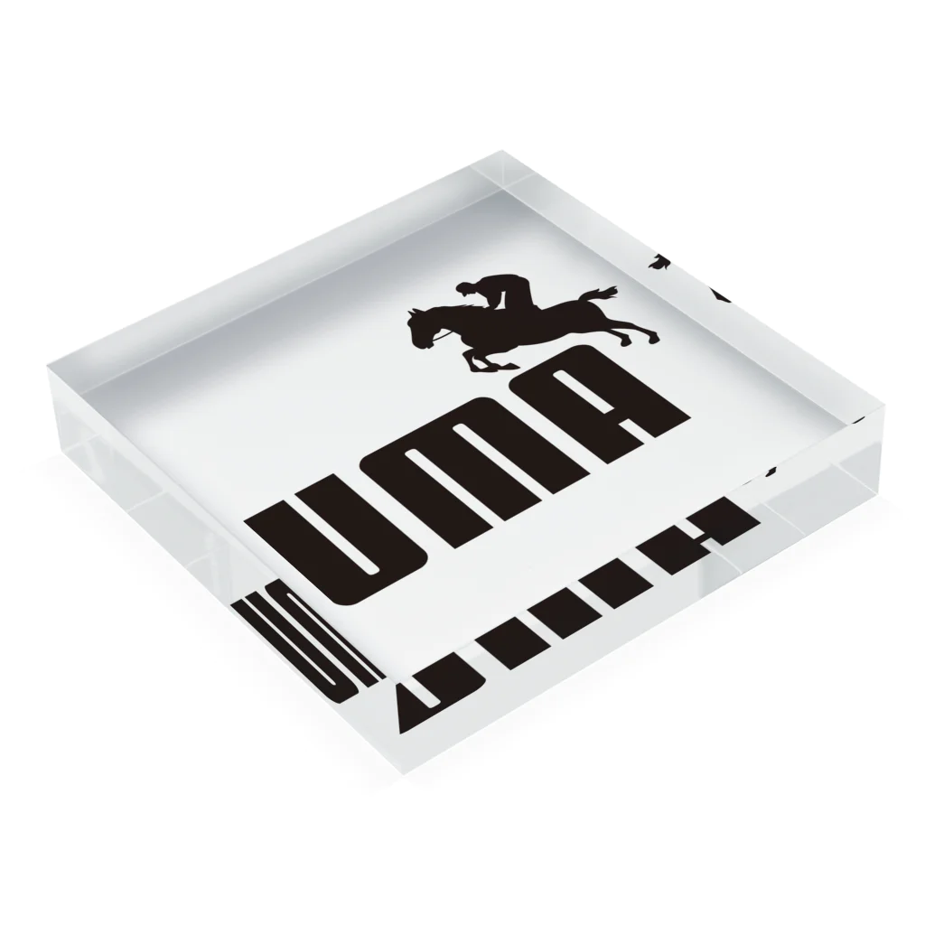 牛川 暗のグッズショップのUMA（黒） Acrylic Block :placed flat