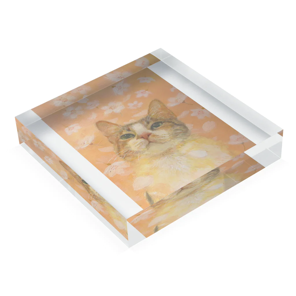 やさしい世界のお花見 Acrylic Block :placed flat