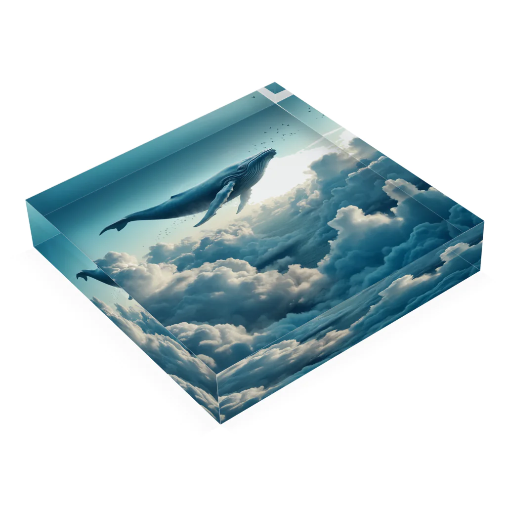 strange life of animalsの素晴らしき空中遊泳 Acrylic Block :placed flat