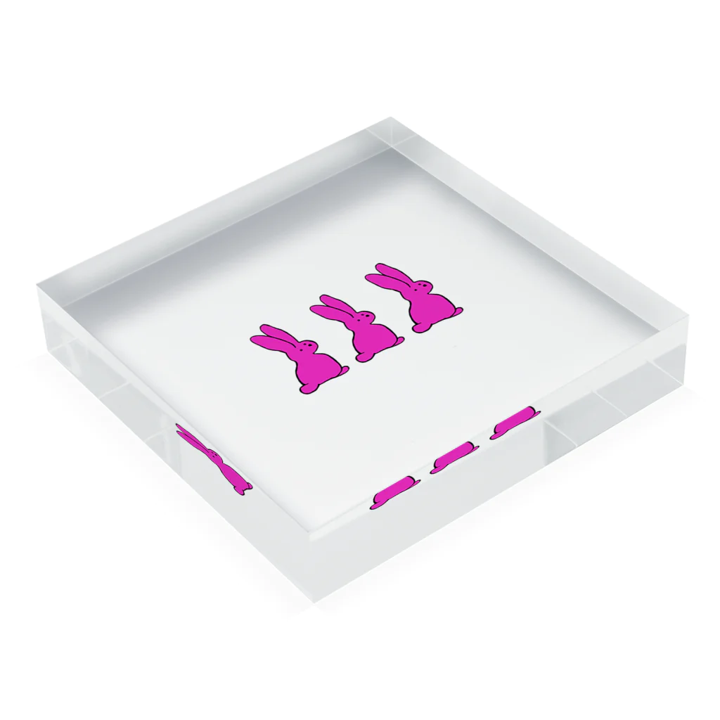 ゆるあさのラビッツちゃん Acrylic Block :placed flat