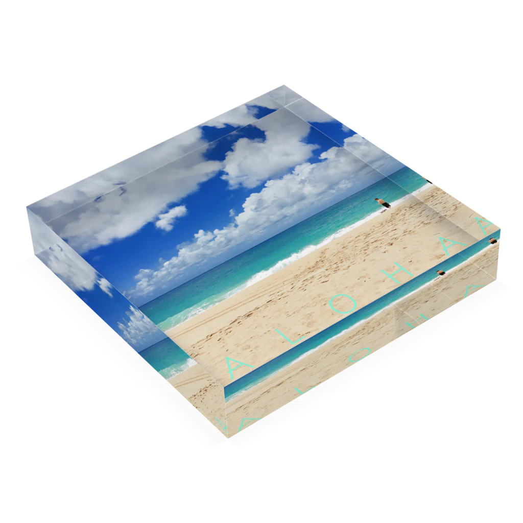 ALOHA from HAWAII 〜ハワイから愛を込めて〜のBLUE HAWAII Acrylic Block :placed flat