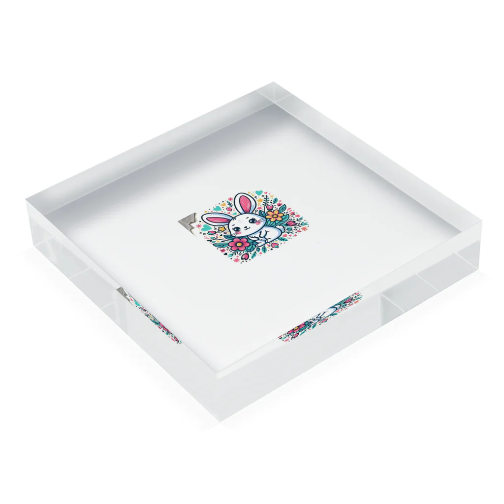 denyo dreamの安眠ウサギ Acrylic Block :placed flat