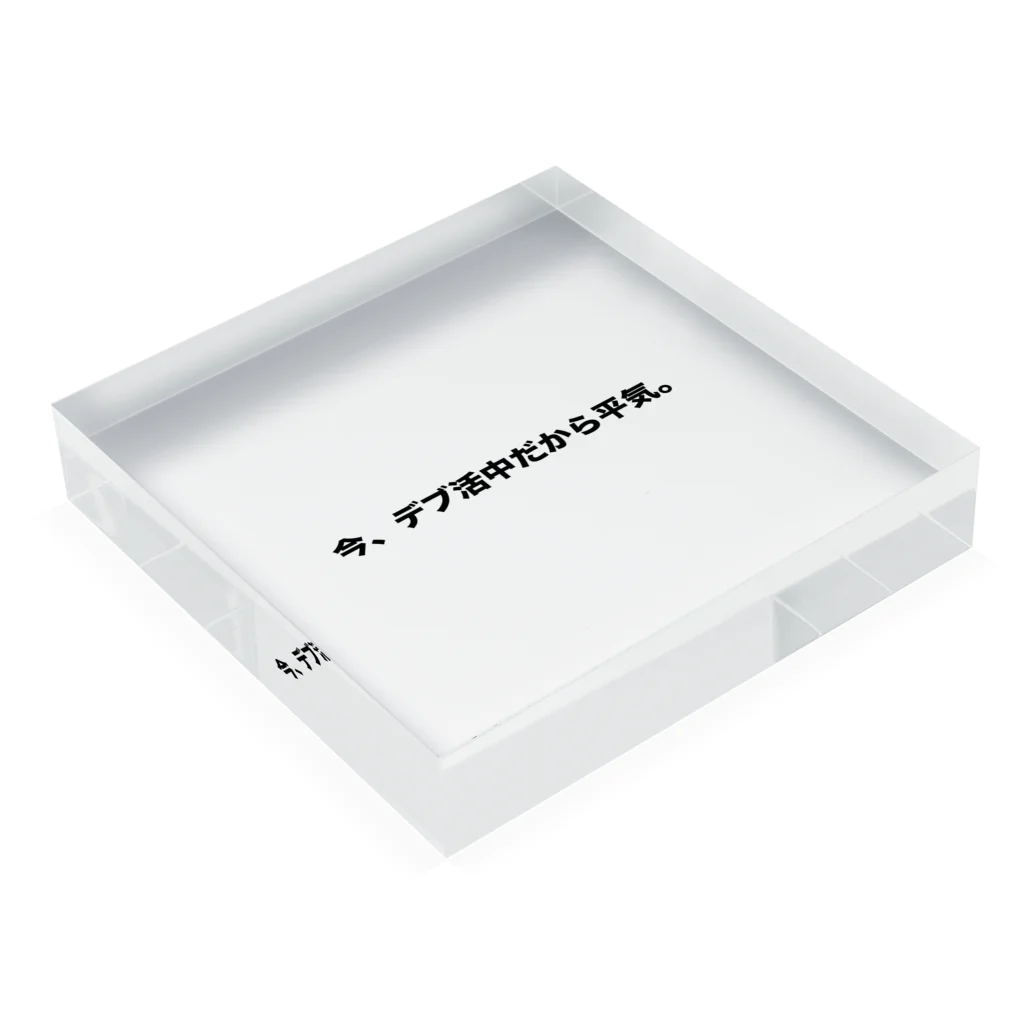 Number-3のデブ活 Acrylic Block :placed flat