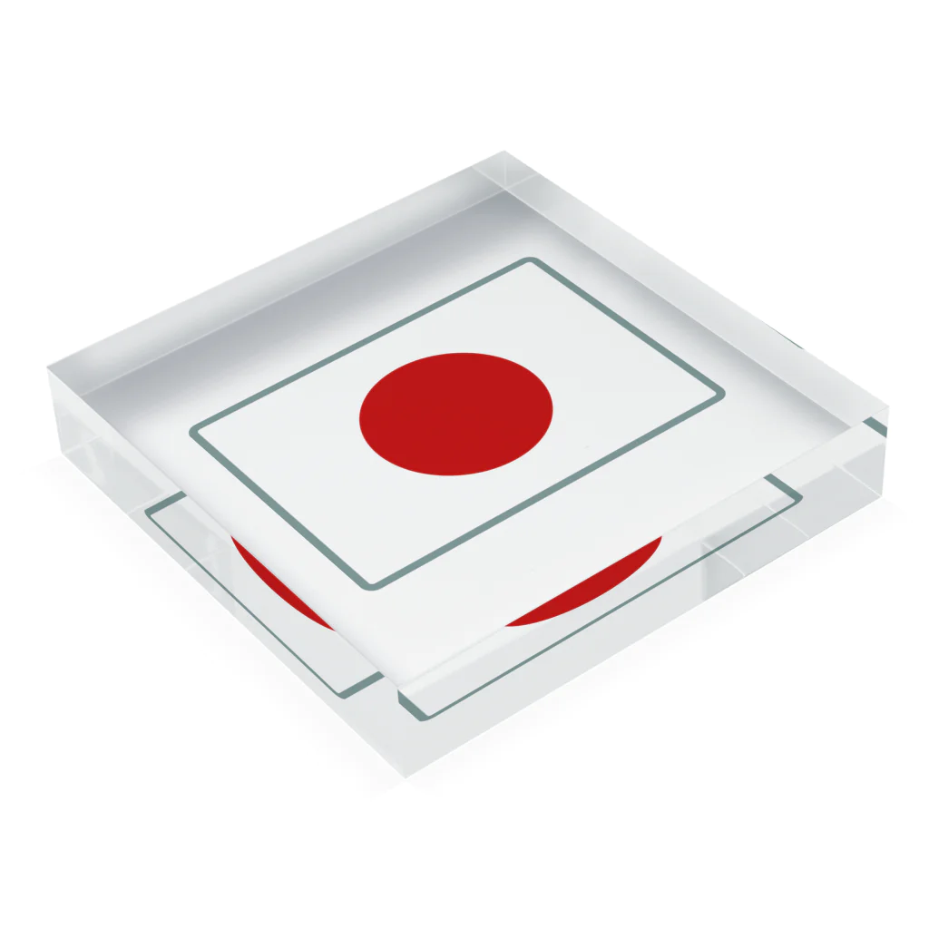 お絵かき屋さんの日本の国旗 Acrylic Block :placed flat