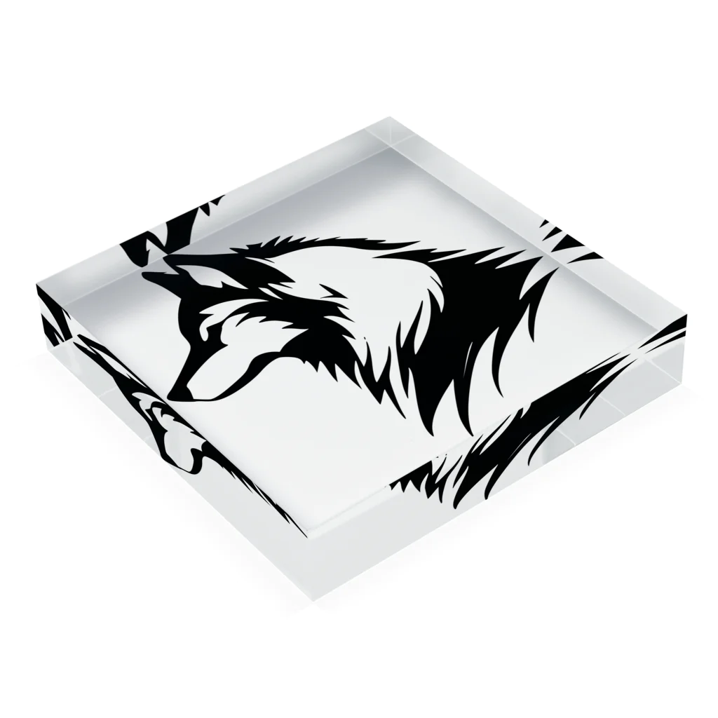 wolneko_keibaのウルフ（アイコン） Acrylic Block :placed flat