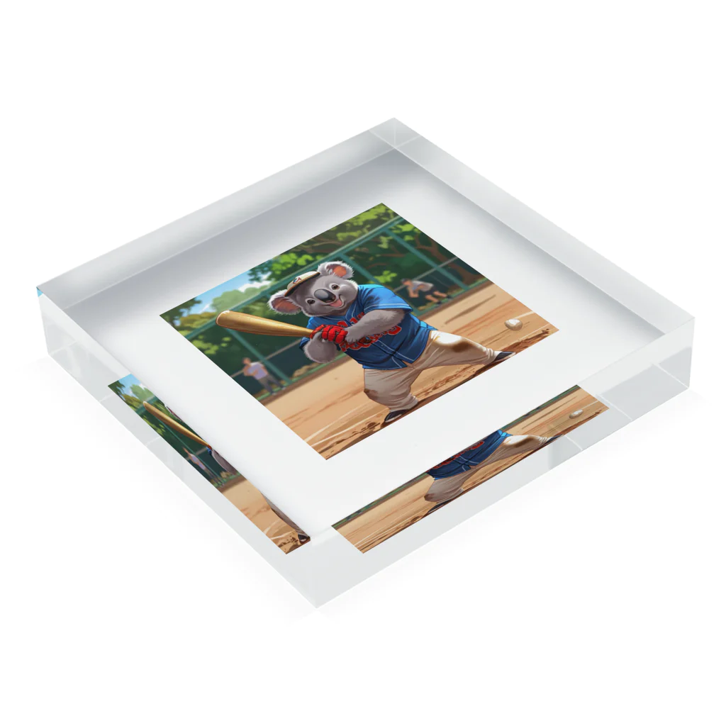 ganeshaのコアラップンで野球をしよう Acrylic Block :placed flat