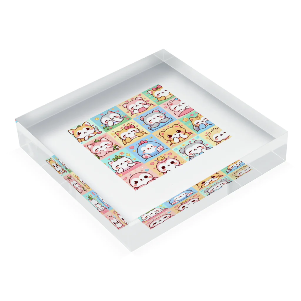 mjvipのカワイイ動物 Acrylic Block :placed flat