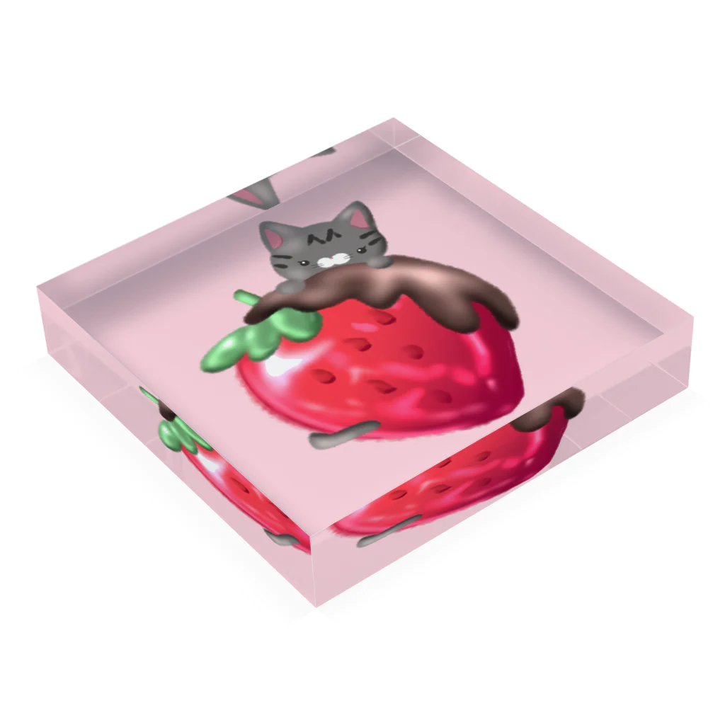 🍓IchigoAme🍓のichigo neco🍓 Acrylic Block :placed flat