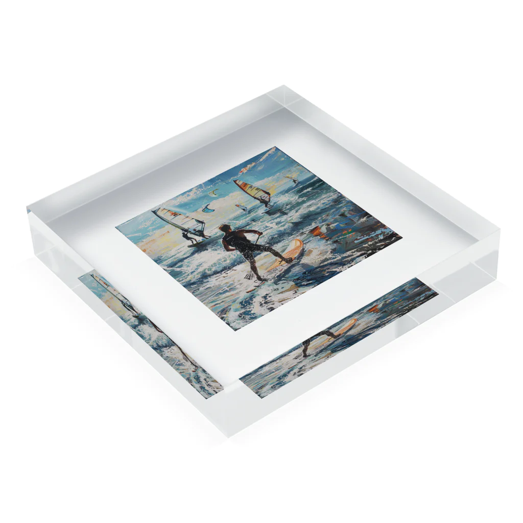 AQUAMETAVERSEのsupとwindsurfingレース　エンジェル717 2065 Acrylic Block :placed flat