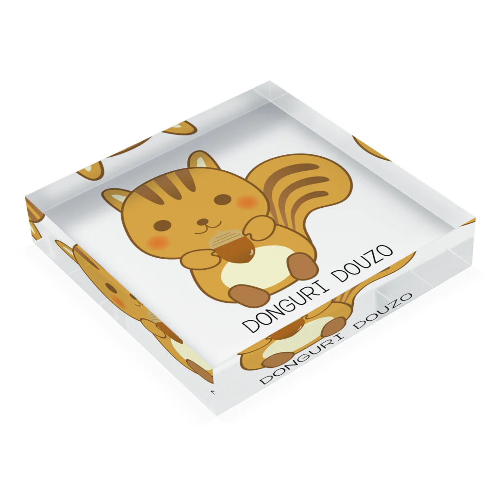 pandamamのかわいいりすさんのアクリルブロック Acrylic Block :placed flat