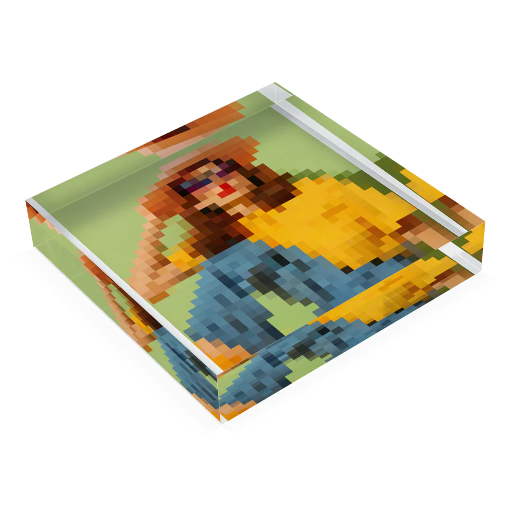 Unique Existenceのart woman mosaic Acrylic Block :placed flat