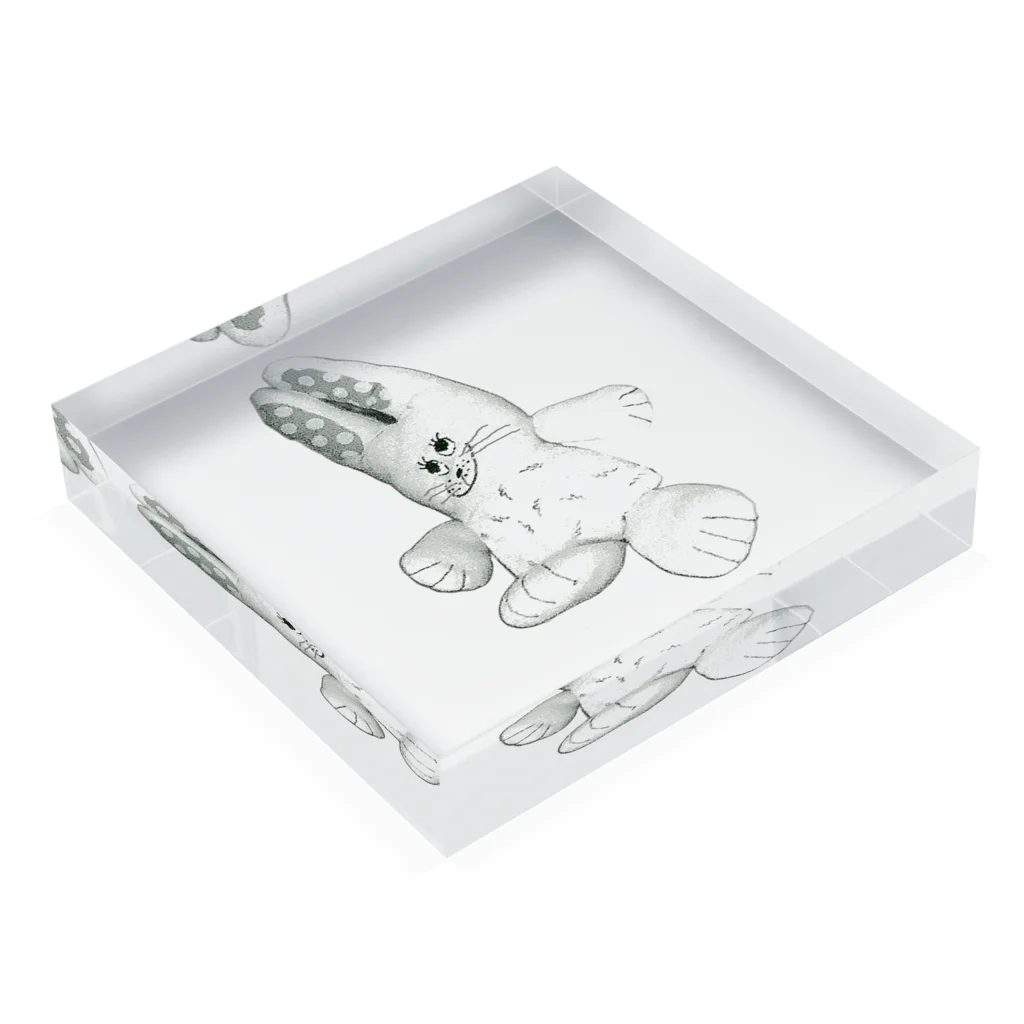 PAW WOW MEOWのおとぼけラビット Acrylic Block :placed flat