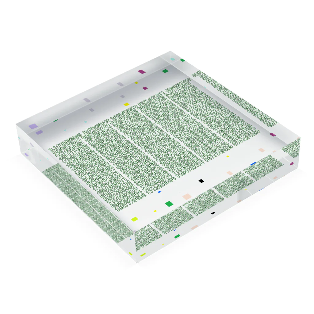 noiSutoaの円周率1000桁 Acrylic Block :placed flat