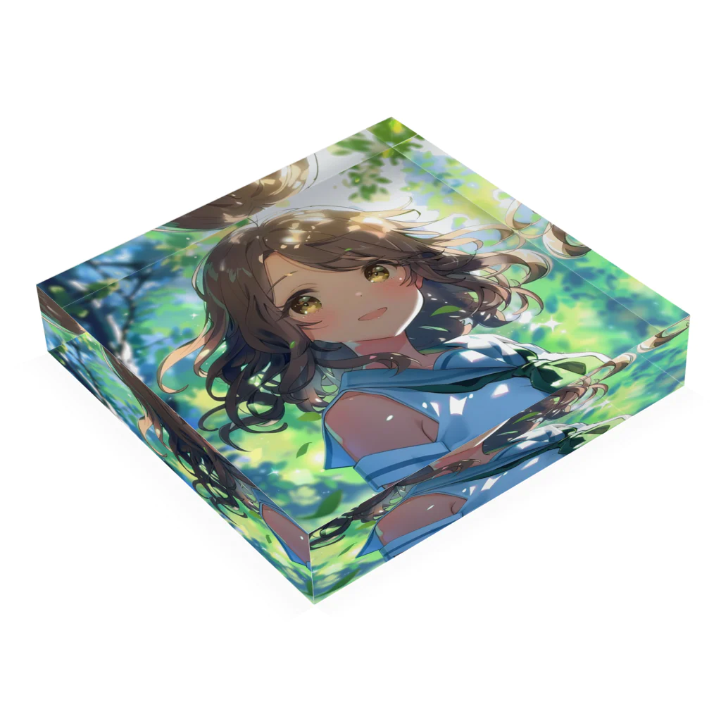 AQUAMETAVERSEのセーラー服の可愛い女の子　Tomoe bb 2712 Acrylic Block :placed flat