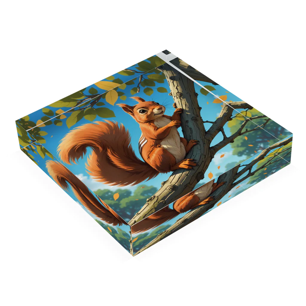 Enchanted Charm EmporiumのBreezy Squirrel ("ブリージースクイレル") アクリルブロックの平置き