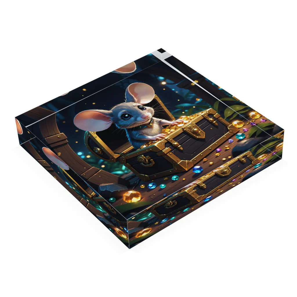 Enchanted Charm EmporiumのGlimmer Mouse ("グリマーマウス"): Acrylic Block :placed flat