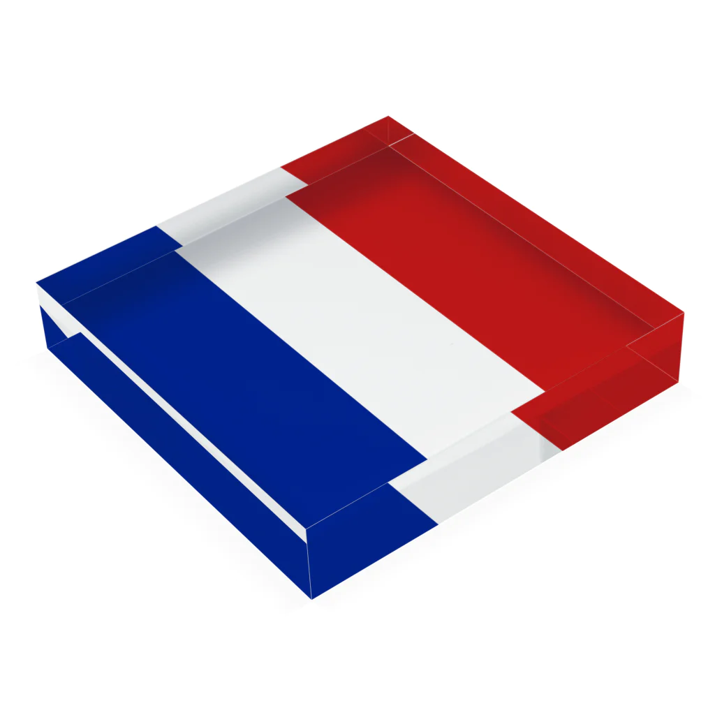 お絵かき屋さんのフランスの国旗 アクリルブロックの平置き