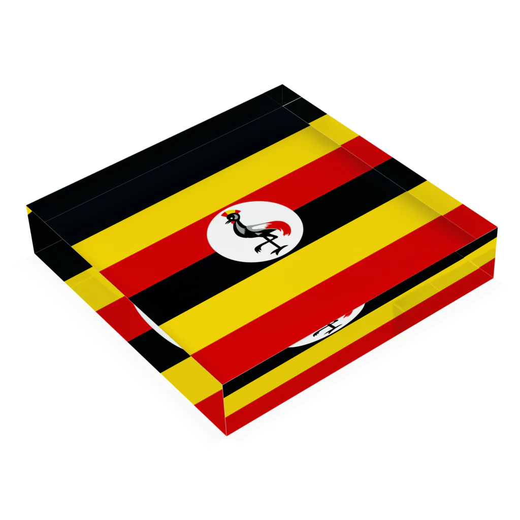 お絵かき屋さんのウガンダの国旗 Acrylic Block :placed flat